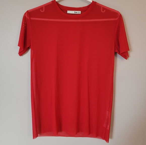 Wilfred Free Red Mesh Tee from Aritzia - Picture 2 of 6